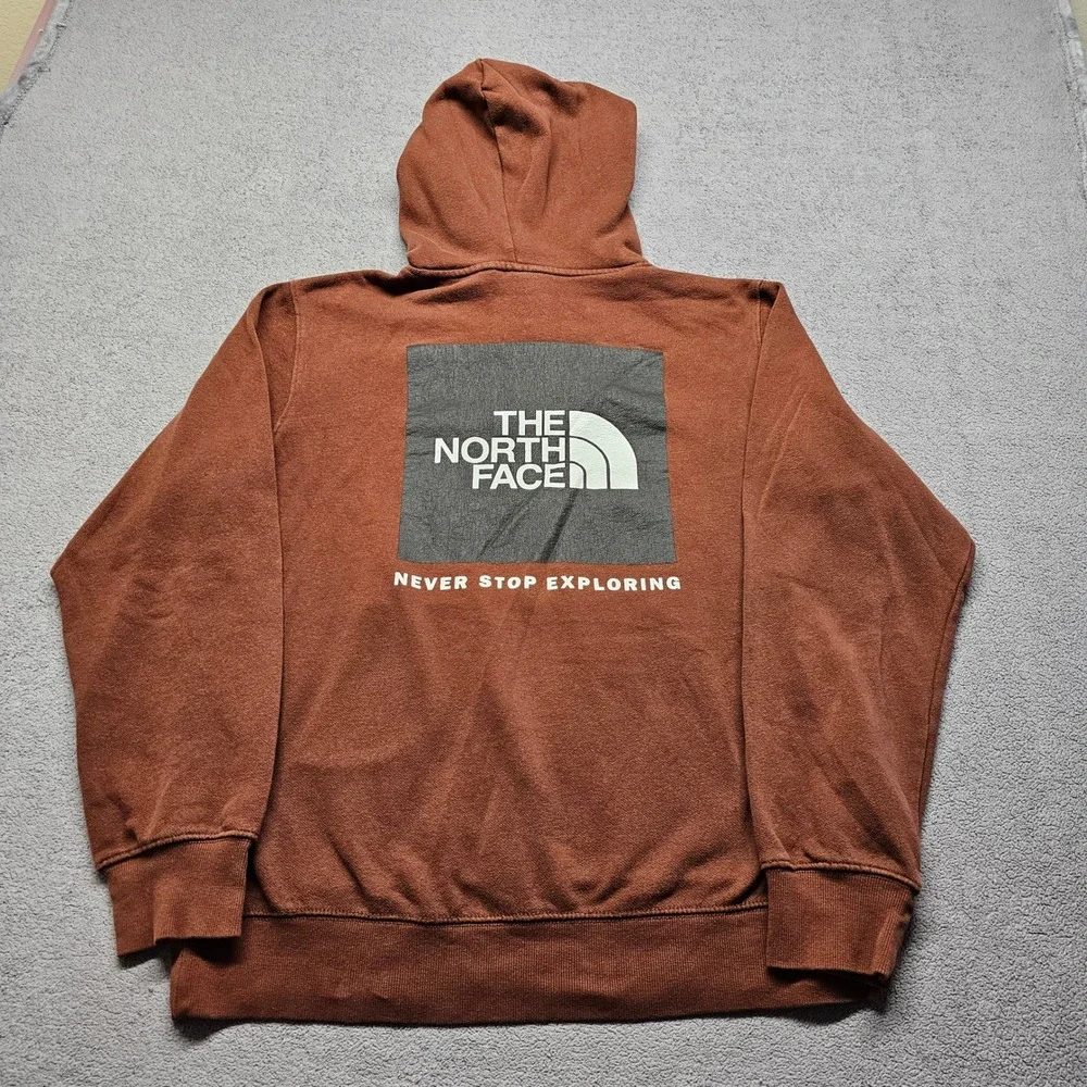 The North Face Never Stop Exploring Hoodie Mens M Brown Fleece Lined Pullover